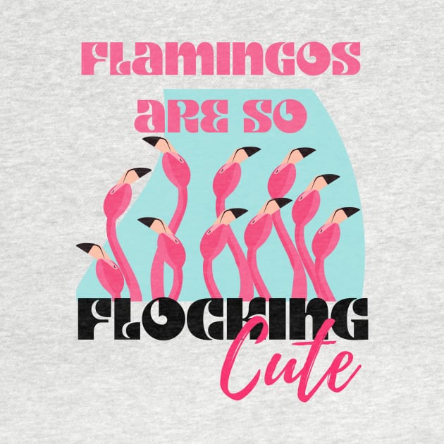 Flocking Cute Flamingos Summer Beach Vibe by TammyWinandArt